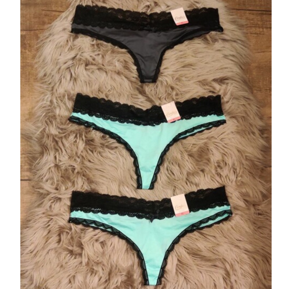 Lace Trim Thong x3